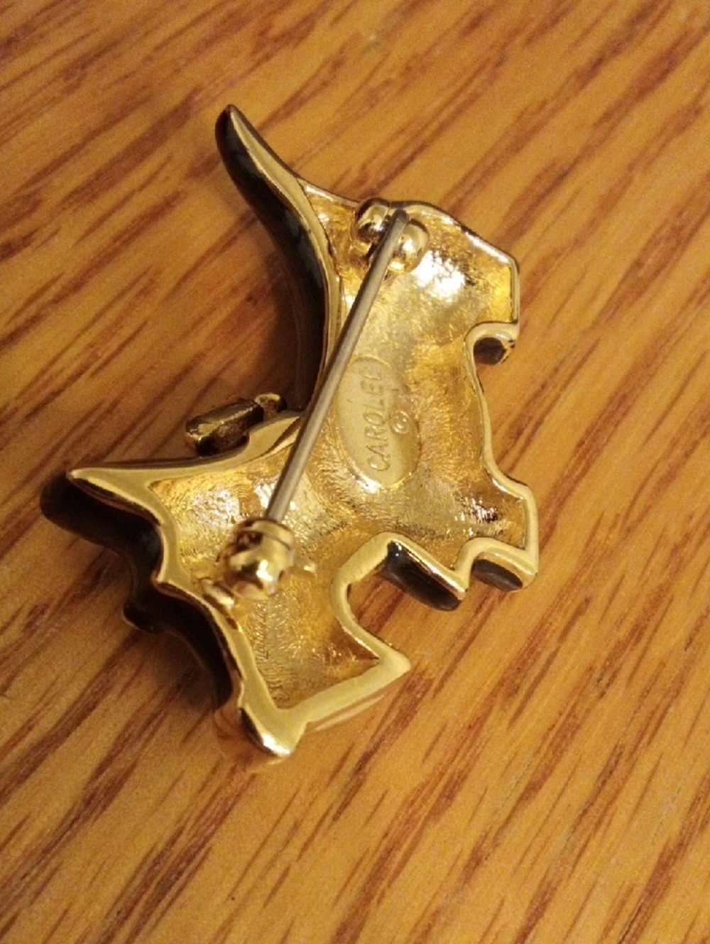 Black Scottie Dog Brooch with Crystal Collar - Picture 5 of 5